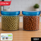 Air Tight & Unbreakable Kitchen Jar Set (2 Pcs Set)