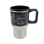 Stainless Steel Insulated Travel Mug - Double-Walled Vacuum Cup Lid & Handle, Tumbler