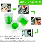 Luminous Tyre Valve Caps – Glow-in-the-Dark Air Stem Covers (4 Pcs / Mix Colour)