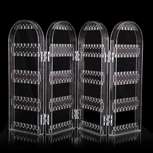 4-fold acrylic earring screen holder display stand clear foldable India