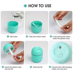 Portable Mini USB Humidifier with Light – Cool Mist & Essential Oil Diffuser (250ML)