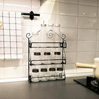Big Wall Mounted Iron Wall Shelf with 3 Storage Racks for Kitchen