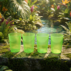 Reusable Plastic Drinking Tumblers - 4-Piece Transparent Water Cup Set