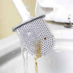 Portable Silicone Toilet Brush – Wall-Mounted, Anti-Drip Cleaner with Non-Slip Handle