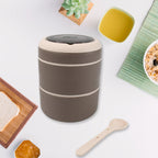 Ganesh Stack 2-Layer Stainless Steel Leak-Proof Lunch Box for Office, School, Picnic