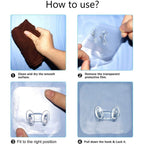 Transparent Self-Adhesive Wall Hook Waterproof & Oil-Proof Strong Holder (1 Pc)
