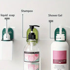 Wall Mounted Shower Gel Bottle Holder L‑Shape Rust Resistant Seamless Hook