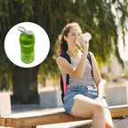 Pre-workout shaker bottle, stainless ball, BPA free, with grip.