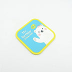 Vibrant square coaster with cartoon graphics, perfect for protecting surfaces from drink spills.