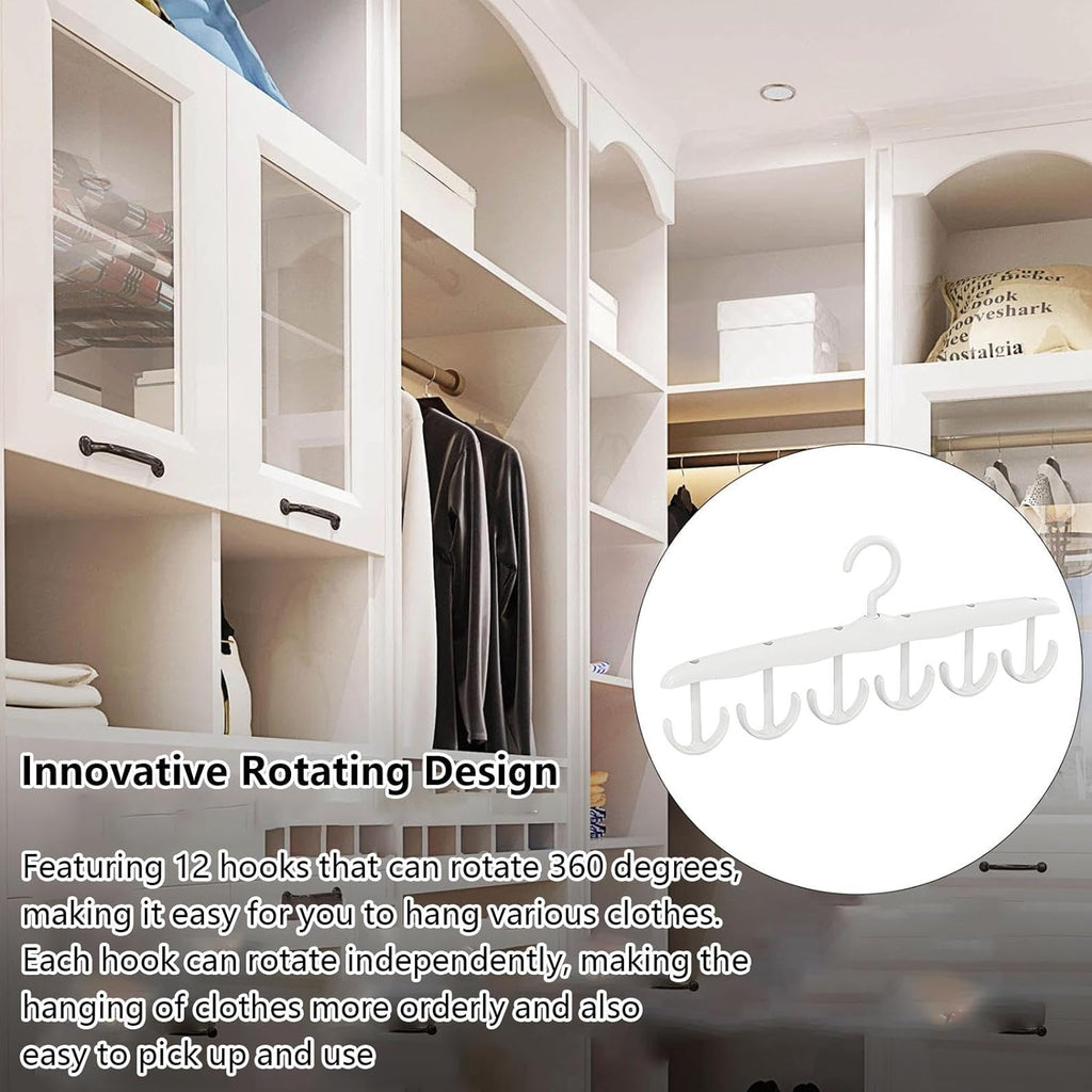 Rotatable Tank Top Hanger – Space Saving Closet Organizer Dorms & (12-Hook)