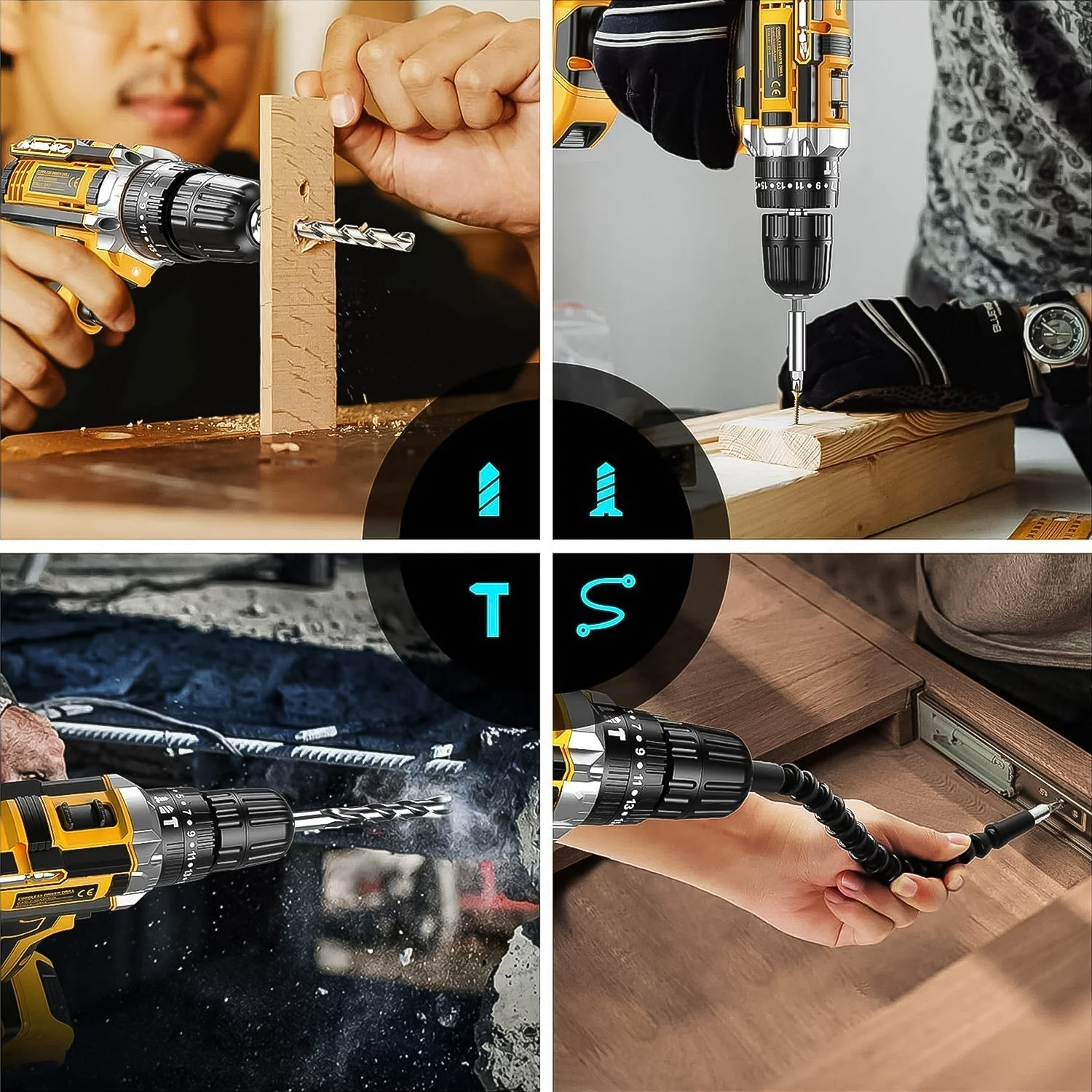  21 V lithium Double battery cordless drill set (29 Pcs Set) - scale and size reference