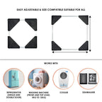 Adjustable Heavy-Duty Fridge and Washing Machine Stand Base Trolley 50x50 cm