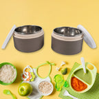 Ganesh Stack 2-Layer Stainless Steel Leak-Proof Lunch Box for Office, School, Picnic