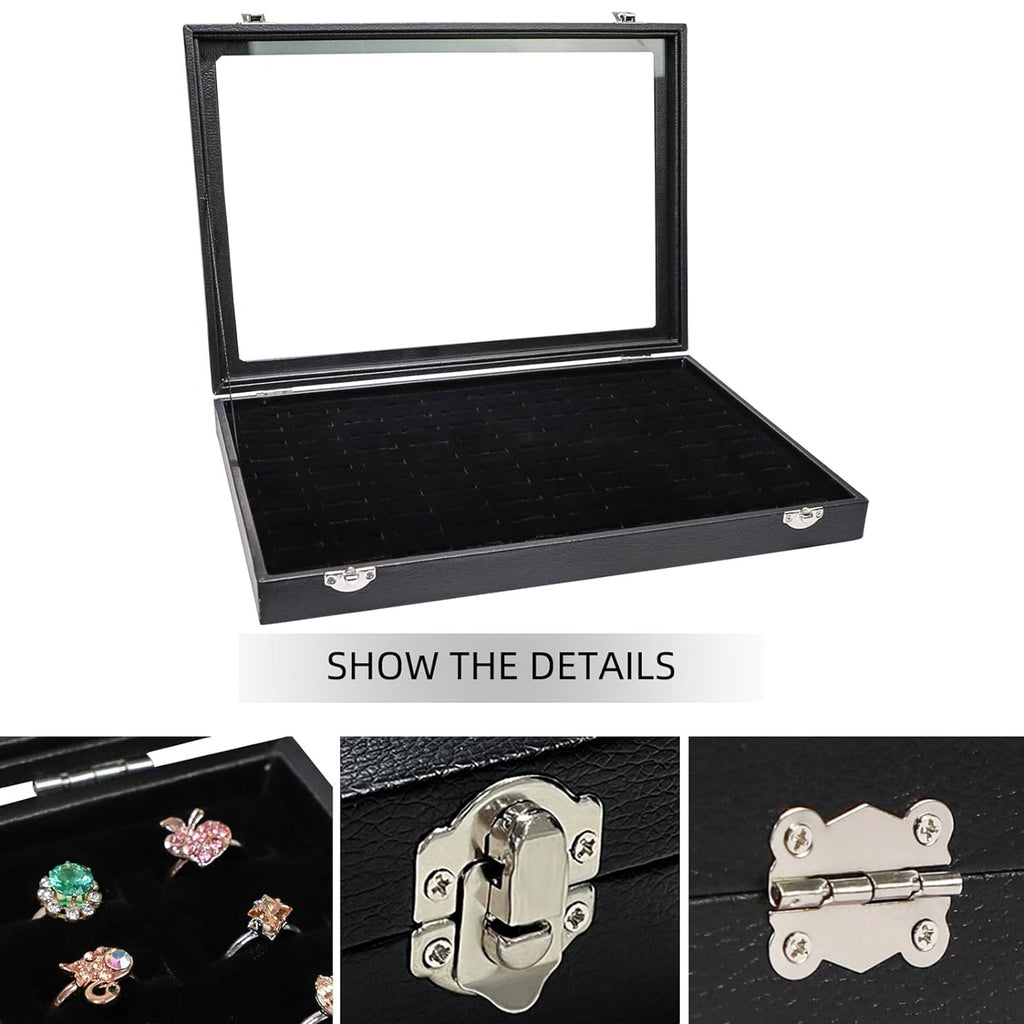 Clear-top jewellery display box 35x24cm for rings and badge collection India