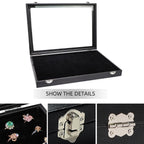 Clear-top jewellery display box 35x24cm for rings and badge collection India