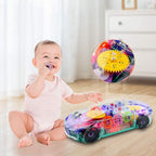 Rotating Transparent Gear Concept Car with Musical and 3D Flashing Lights Toy
