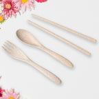 Rice Bowl Noodle Set – 6 Pcs with Lid, Handle & Cutlery