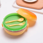 Burger Shape Lunch Box – Double Layer 1000ml Food Container with 2 Spoons for Kids