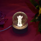 Moon 3D Crystal Ball Lamps with Base For Bedroom 3D Lamps (1 Pc)
