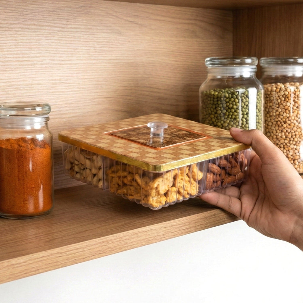 Plastic Multipurpose Dry Fruit Chocolates Mouth Box (1 Pc)
