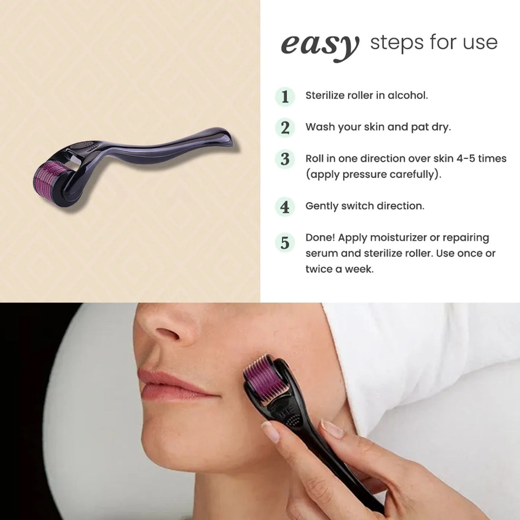 Derma Roller Anti Ageing Facial Scrubs & Polishes Scar Removal Hair Regrowth (2 MM)