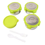 Stainless Steel Tiffin Lunch Box Container / Dabba with 4 Side Clip Lock Lid