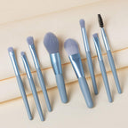 8-Piece Mini Makeup Brush Kit – Portable Premium Synthetic Set with Case (Mix Colors)