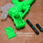 Kids' laser light gun with musical effects, close-up shot