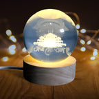 3D Crystal Ball Night Light for Bedroom & Home Decoration Gift (1 Pc)
