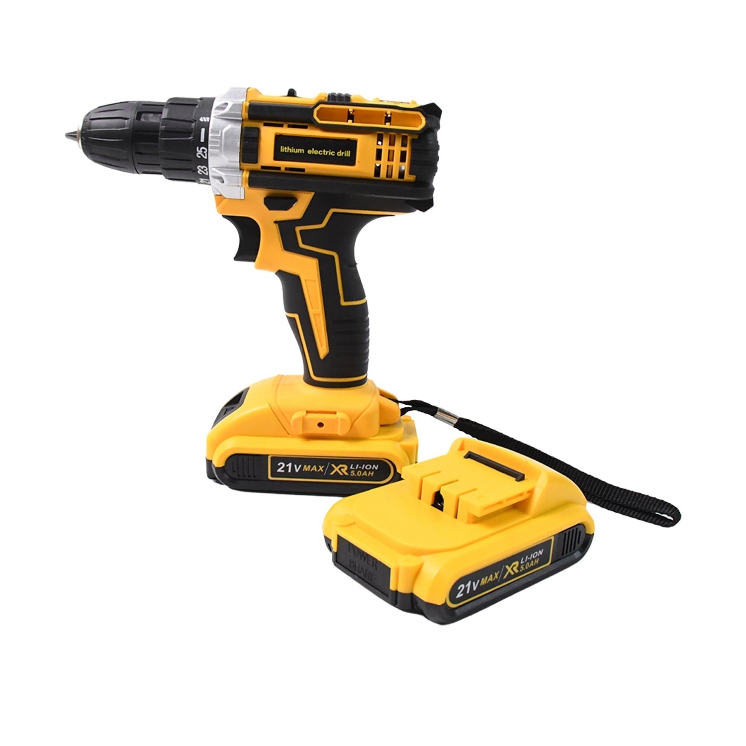  21 V lithium Double battery cordless drill set (29 Pcs Set) - packaging shot