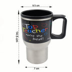 Stainless Steel Insulated Travel Mug - Double-Walled Vacuum Cup Lid & Handle, Tumbler