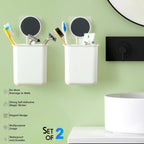 Wall Mounted Bathroom Storage Organizer Cup Set (2 Pc Set)