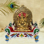 Decorative Singhasan Bal Gopal for placing divine statues at home.