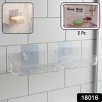 Wall-Mounted Transparent Soap Dish Holder Set