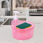 2 in 1 Double Layer Liquid Soap Dispenser with Pump and Sponge