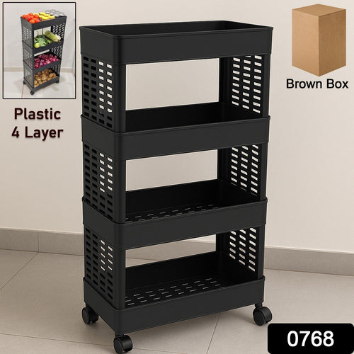  4-Layer Plastic Storage Rack Wheels - lifestyle
