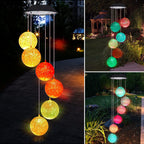 Color-changing wind chime with solar LED lights