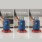 Gas Cylinder Trolley Stand with Movable Wheels