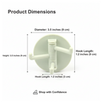 180° Rotating Punch-Free 3-Hook Sticky Hook – 1 Pc