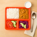 Plastic 3-Compartment Rectangular Meal Serving Tray / Plates (1 Pc)