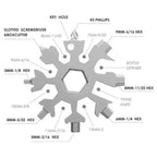 Durable 18-in-1 Snowflake Multi-Tool – Bottle Opener & Screwdriver Wrench Kit