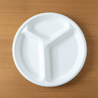 Vegnar 10 Inch 3-Compartment Round Compostable Bagasse Plate (10 Pc)