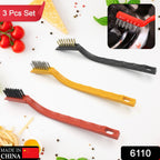 Mini Wire Brush Set - Brass, Nylon, Steel for Cleaning & Rust Removal (3 Pcs Set)