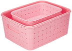 Sky blue smart baskets for easy storage.
