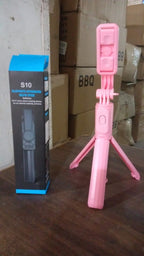 Portable Foldable Selfie Stick with Remote Control, YouTuber Video Recording (1 Pc)