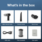  3 in 1 Mini Car Vacuum – Wireless, Rechargeable, Blower & - specs detail shot