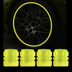 Luminous Tyre Valve Caps – Glow-in-the-Dark Air Stem Covers (4 Pcs / Mix Colour)