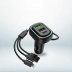 rgb breathing light car charging cable hub