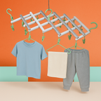 Adjustable Clothes Hanger with 29 Clips – Windproof Dryer Rack
