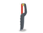 Mini hacksaw with a metal frame and blade